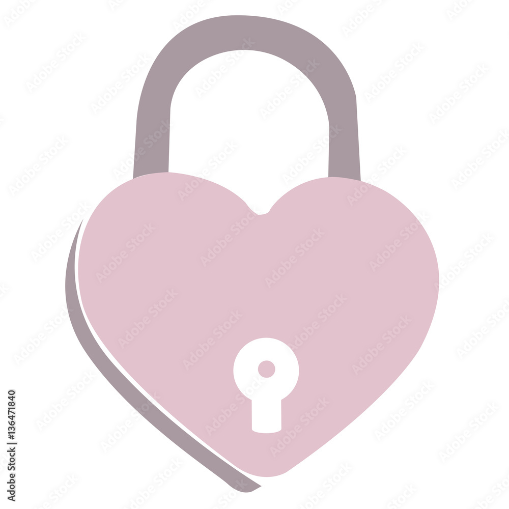 Isolated heart shaped lock on a white background, Vector illustration Isolated heart shaped lock on a white background, Vector illustration