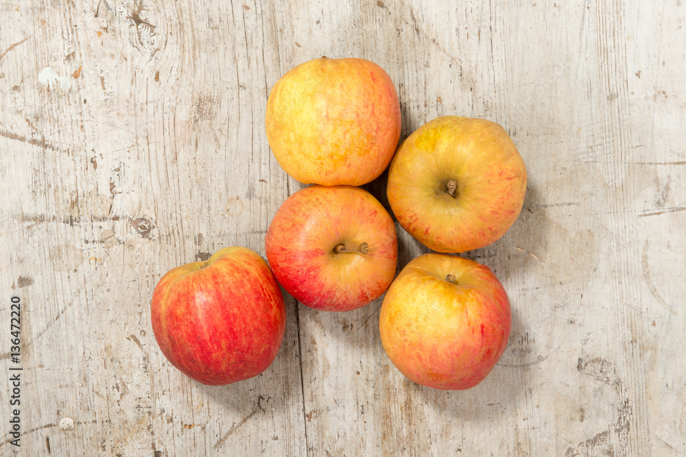 Fresh Apples on a Wooden Background Fresh Apples on a Wooden Background