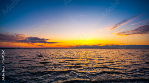 Colorful sky and water in lake Paliastomi in morning , Poti, Geo © k_samurkas