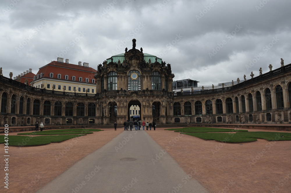 Dresden Art Gallery in cloudy weather