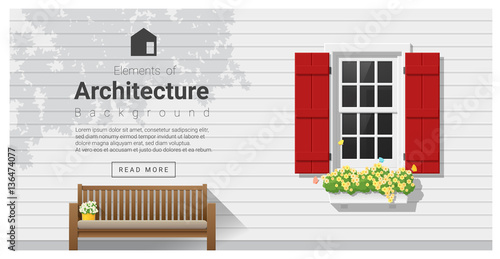 Elements of architecture , window background , vector ,illustration