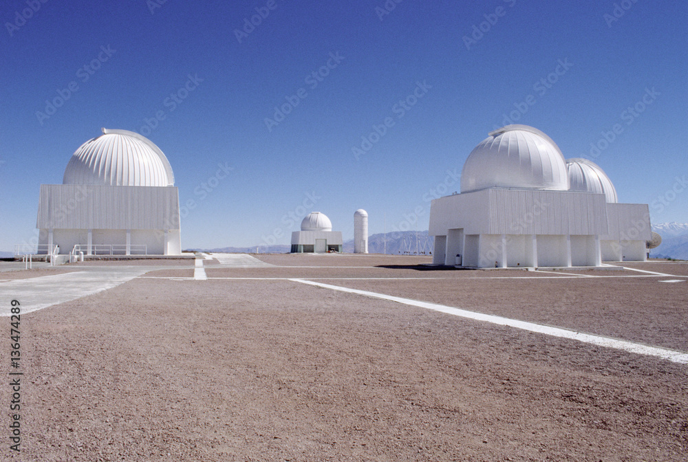 La Silla Observatory against clear blue sky in Chile La Silla Observatory against clear blue sky in Chile
