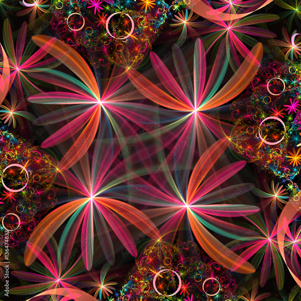Fractal Shining Floral Background - Fractal Art Fractal Shining Floral Background - Fractal Art