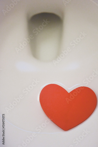 Valentine heart in a w.c.