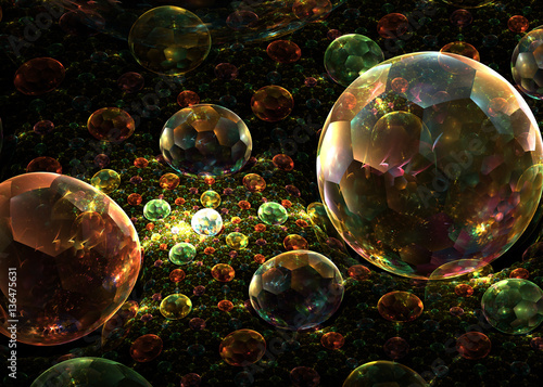 Fractal Transparent Shining Sphere Background - Fractal Art 