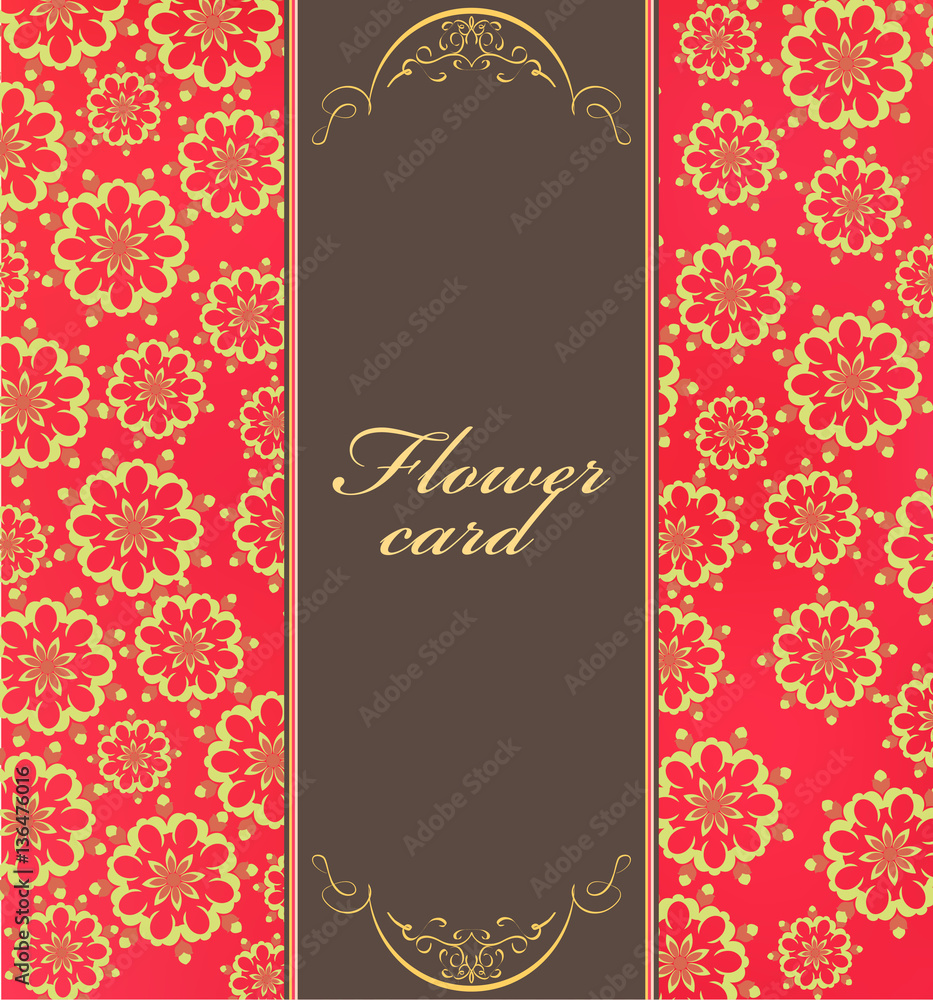 Retro floral background cover design, vector illustration