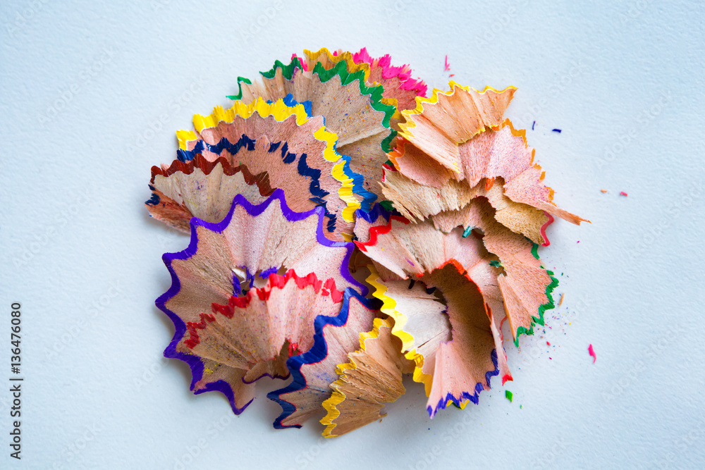 Colored pencils and shavings