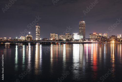 Wallpaper Mural Charles river against illuminated cityscape at night Torontodigital.ca