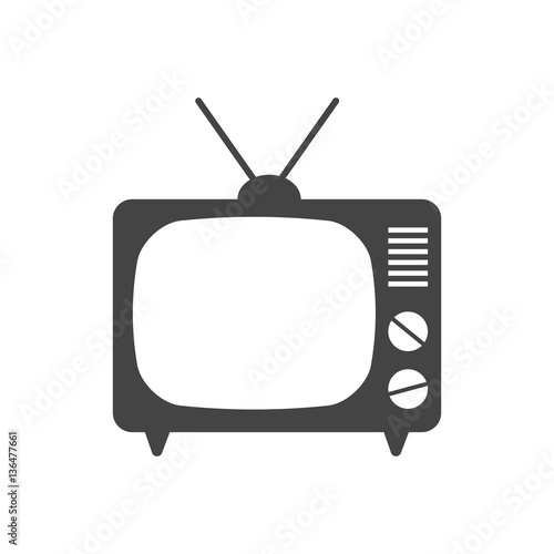 Tv Icon vector illustration in flat style isolated on white background. Television symbol for web site design, logo, app, ui.