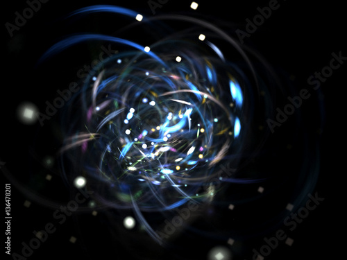 Wide Abstract Swirl Glow Clew Background - Fractal Art