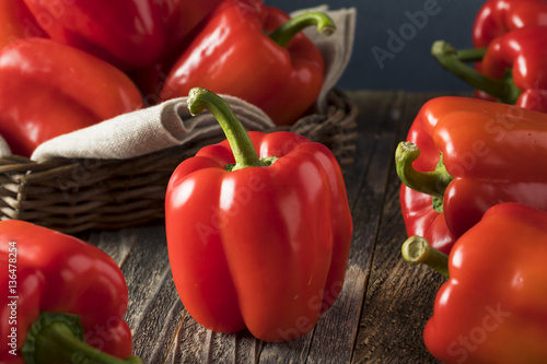 Stampa su Tela Raw Organic Red Bell Peppers