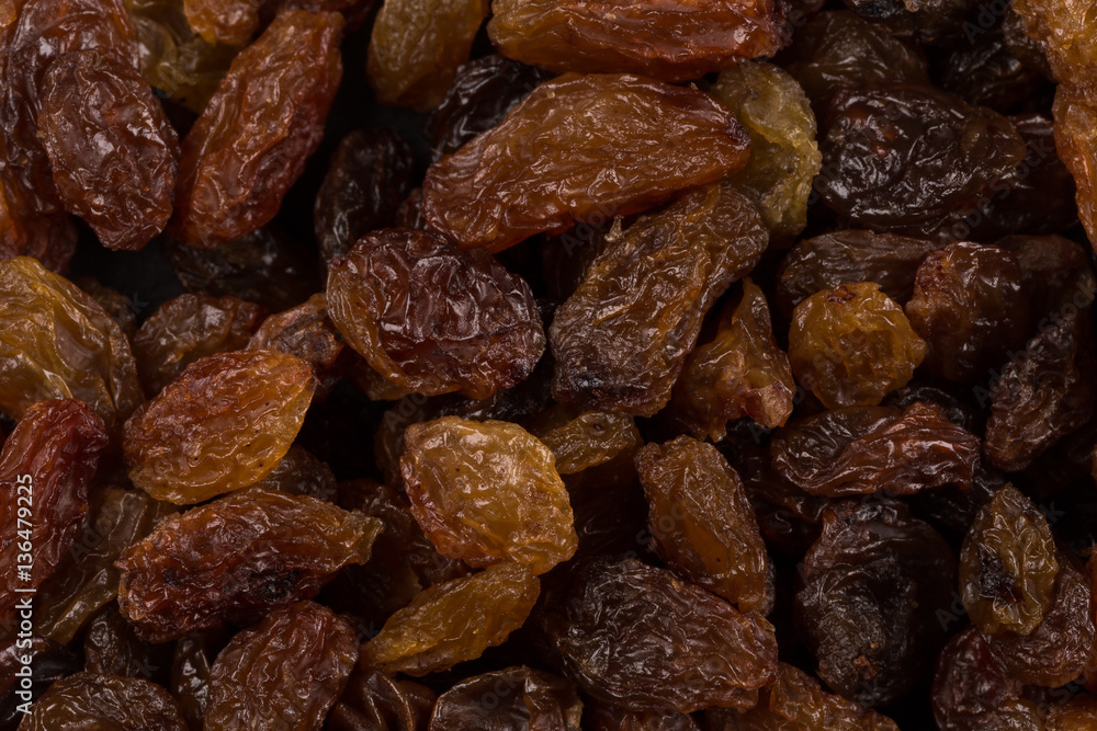 Sweet raisins background