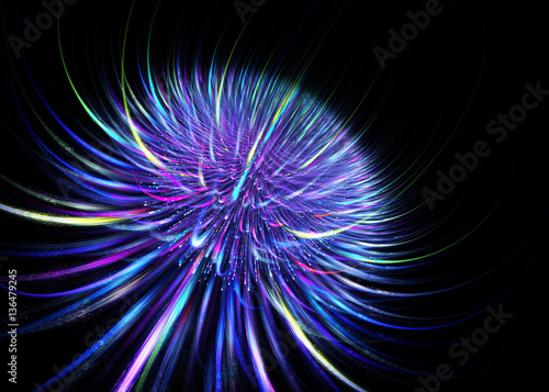  Wide   Shining Flower Fireworks   Background - Fractal Art  