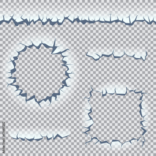 crack and hole set