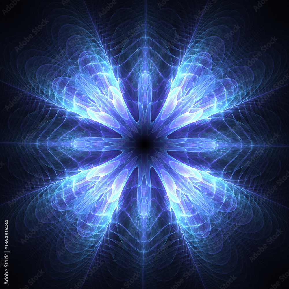  Abstract Glowing Flower  Background - Fractal Art