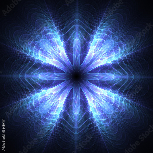  Abstract Glowing Flower  Background - Fractal Art