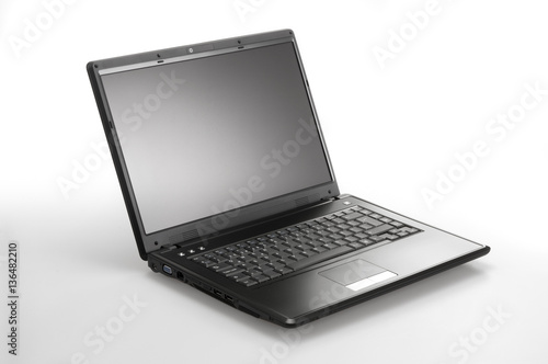 black laptop isolated concept