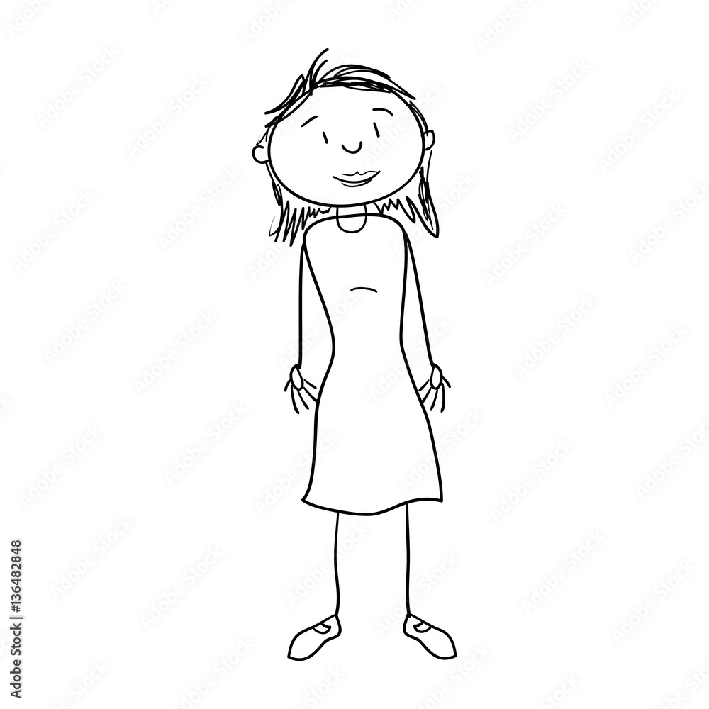 cute woman drawing character vector illustration design cute woman drawing character vector illustration design