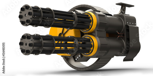 3D model of the double rotary cannon 