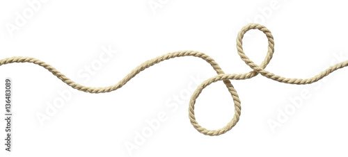 White wavy rope isolated on white