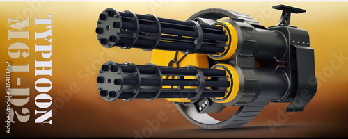 3D model of the double rotary cannon 