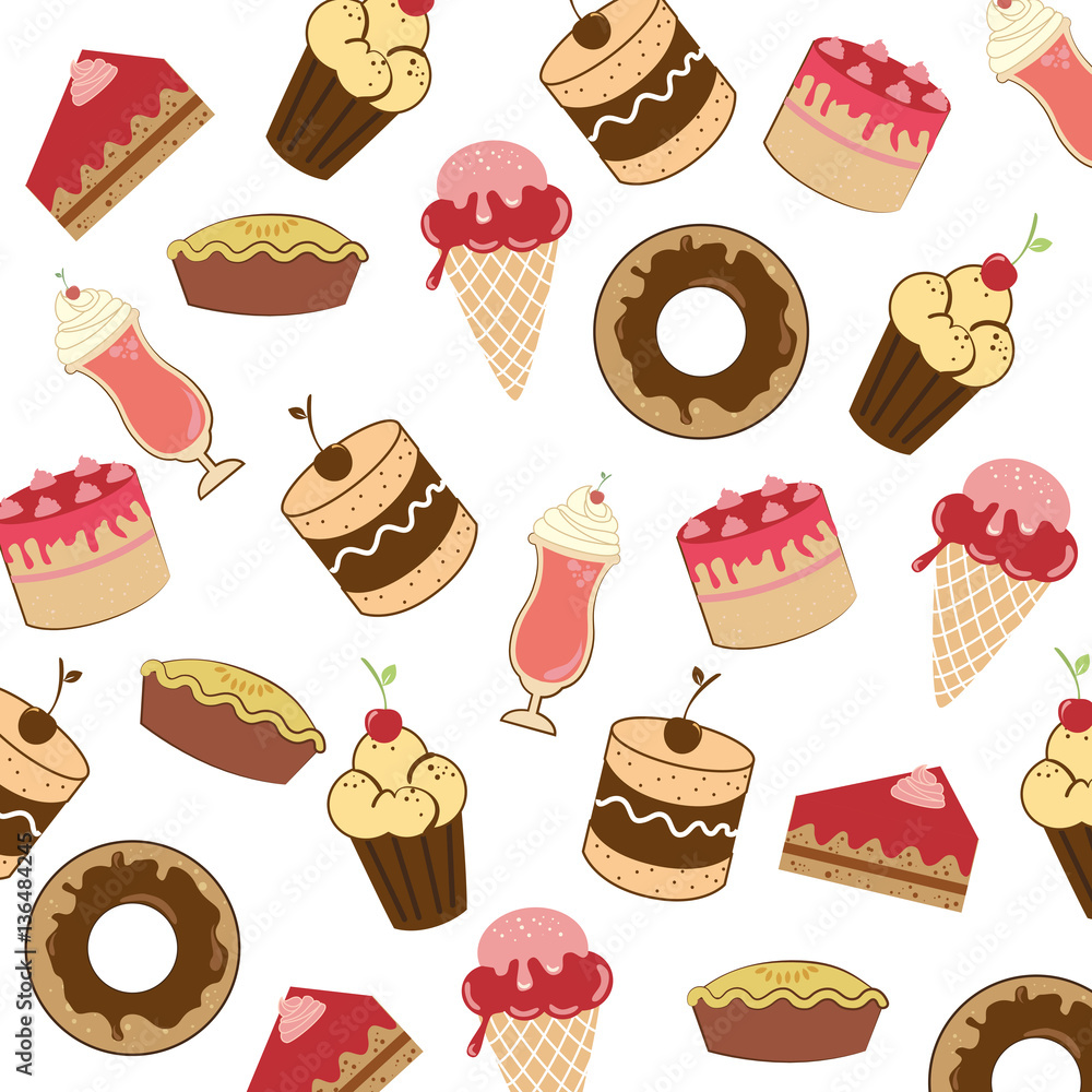 sweet dessert pattern background vector illustration design sweet dessert pattern background vector illustration design