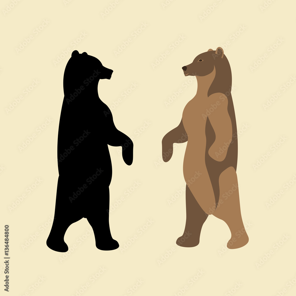 Bear  vector illustration style Flat