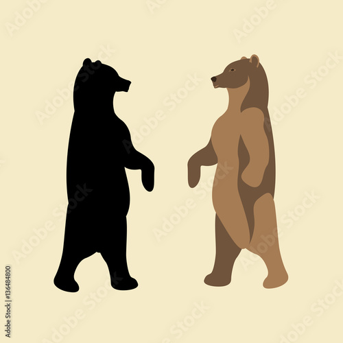 Bear  vector illustration style Flat