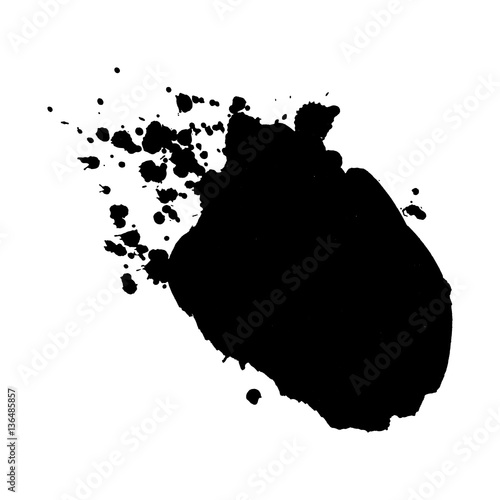 Abstract black ink blot background.