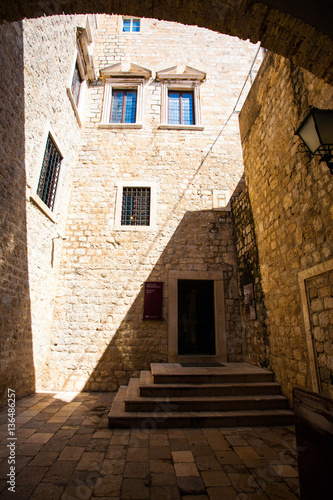 Fototapeta Naklejka Na Ścianę i Meble -  The stone streets of the old city of Dubrovnik, Croatia