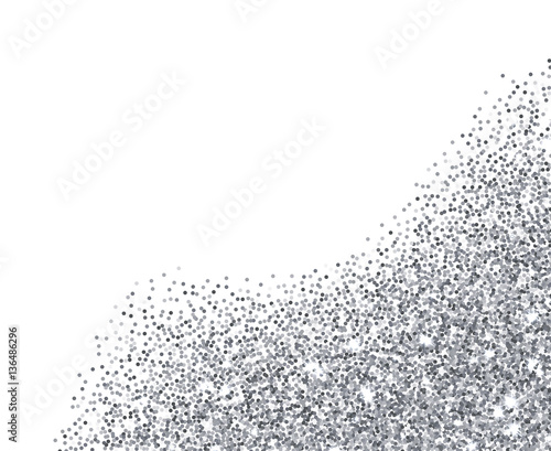 Silver glitter textured border