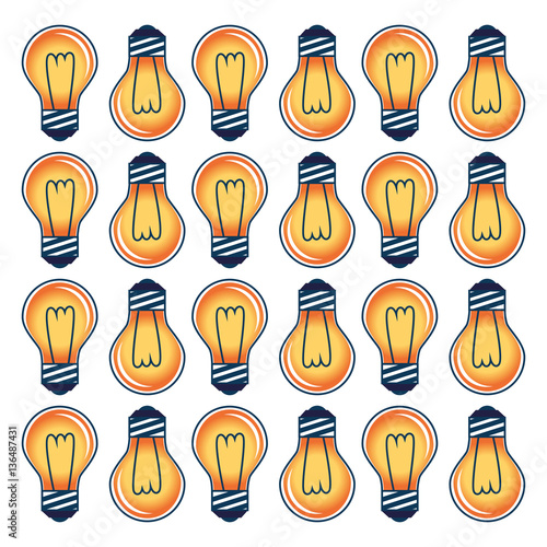 color background with pattern of light bulbs vector illustration