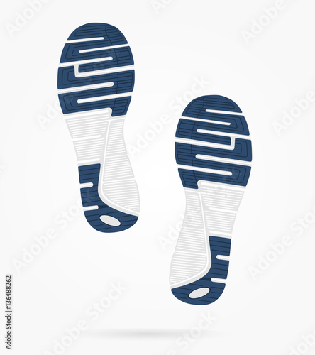 pair footprints of classic sneakers, vector, illustration,