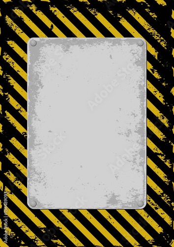 warnning sign with grunge plate