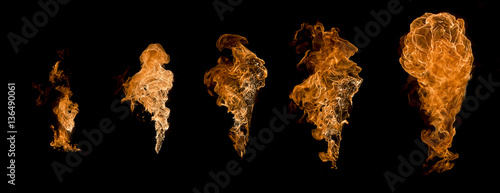 Fotografie set texture fire isolated