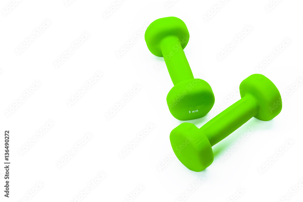 Dumbbells isolated on white Dumbbells isolated on white