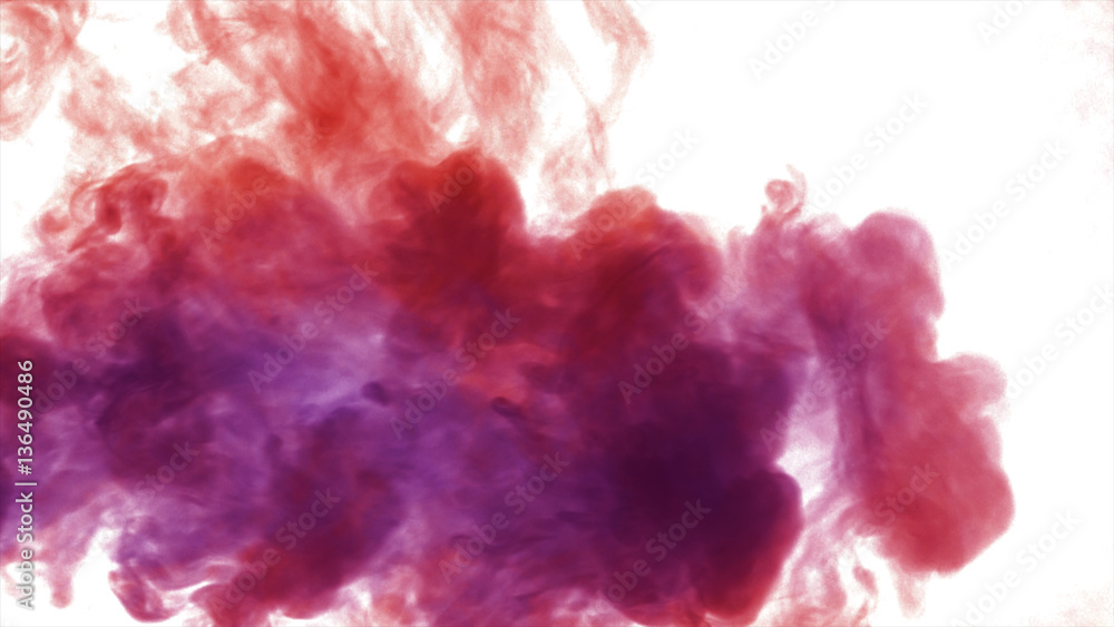 Fototapeta premium Colorful thick smoke on a white background isolated