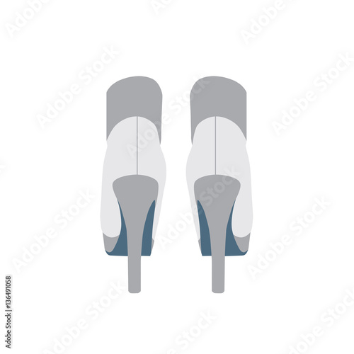 pair of fashionable female high heel boots, vector, illustration, 
