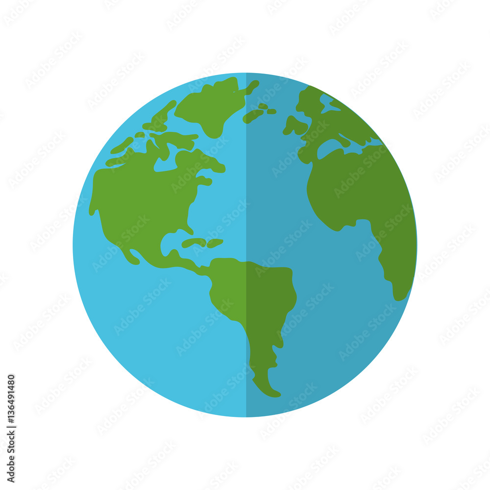 world earth ecology shadow vector illustration eps 10