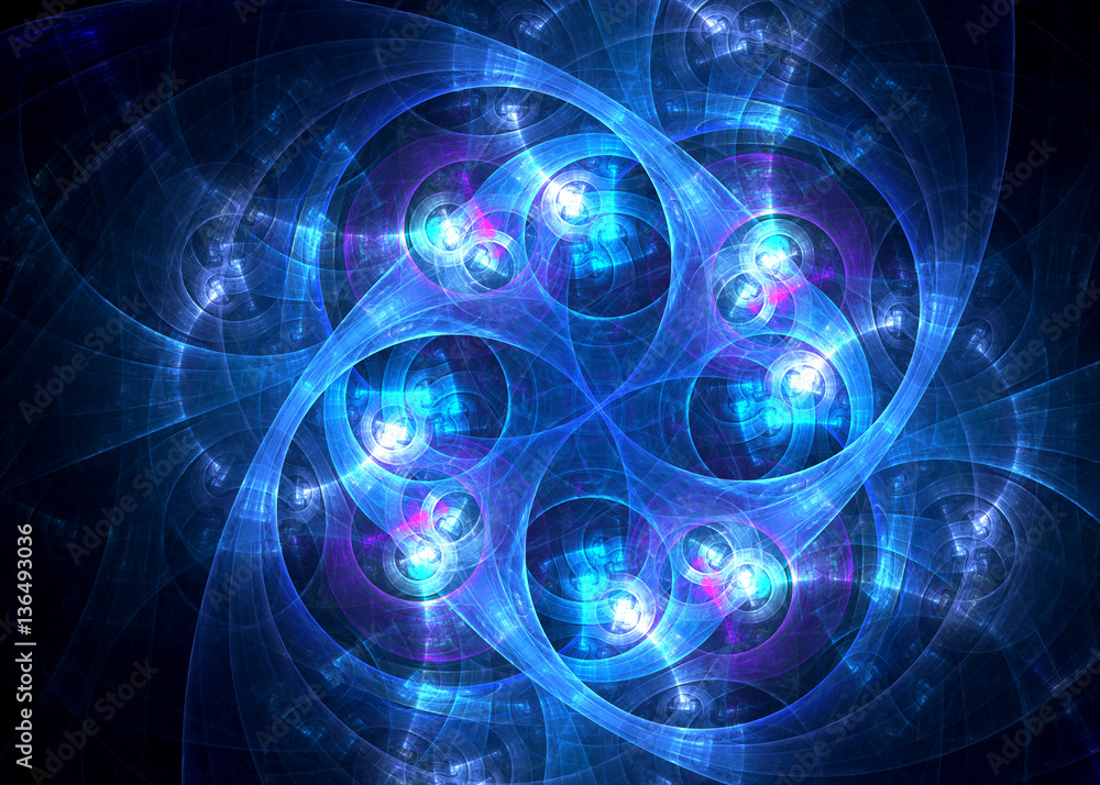 Obraz premium SteamPunk Fractal Background - Clockwork Mechanism Fractal Art