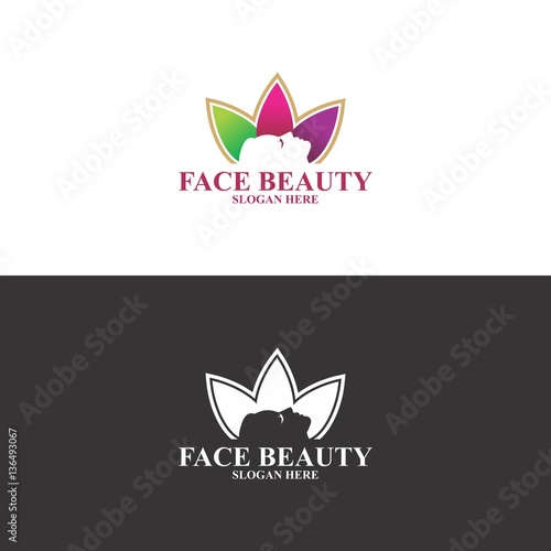 face beauty logo in vector