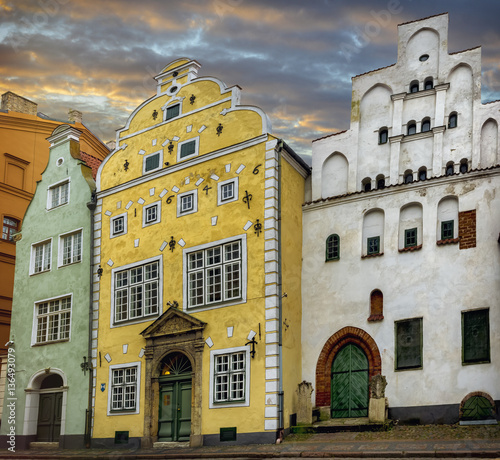 Oldest medieval buildings in old Riga - the capital of Latvia and a famous Baltic city known due to its unique medieval and Gothic architecture