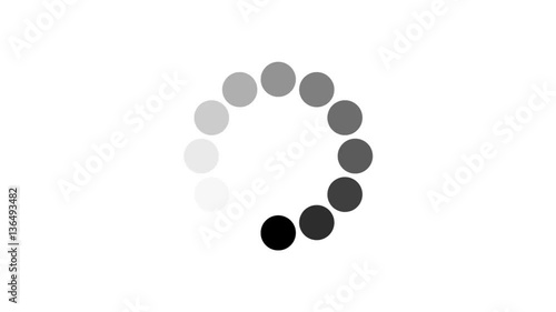 animation - loading circle icon on white background with alpha channel. 4K video. photo