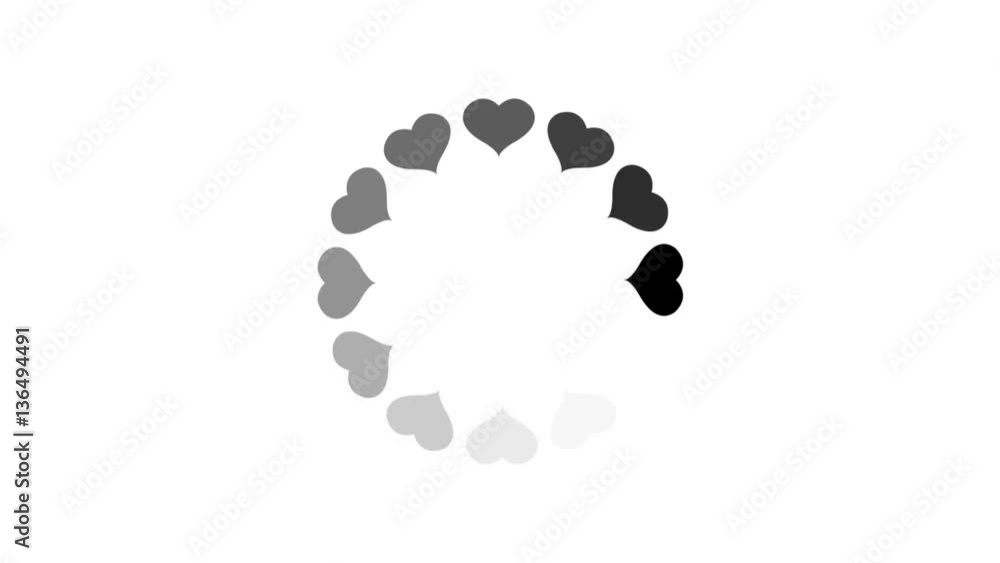 animation - loading circle heart icon on white background with alpha channel. 4K video. animation - loading circle heart icon on white background with alpha channel. 4K video.