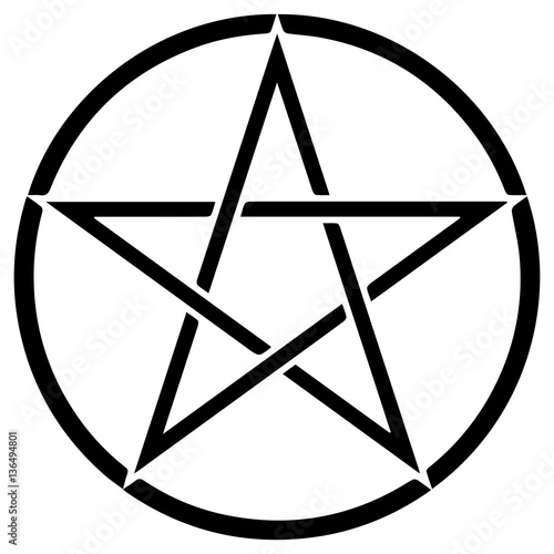 Religious sign. Wicca and Neopaganism. Pentacle. Vector Format. photo