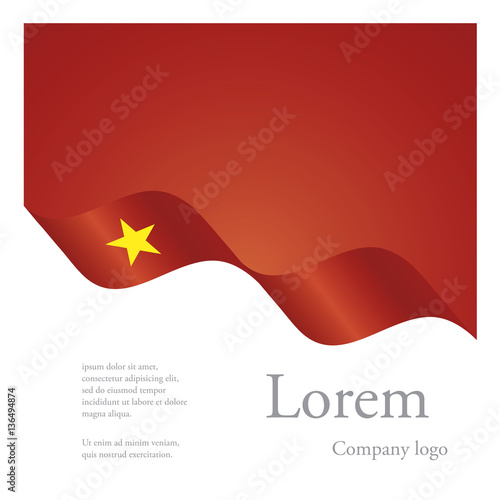 New brochure abstract design modular pattern of wavy flag ribbon of Vietnam