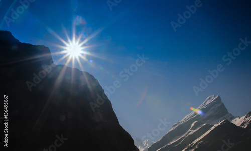 Annapurna Sanctaury Trekking route,Himalaya Mountain landscape,N photo
