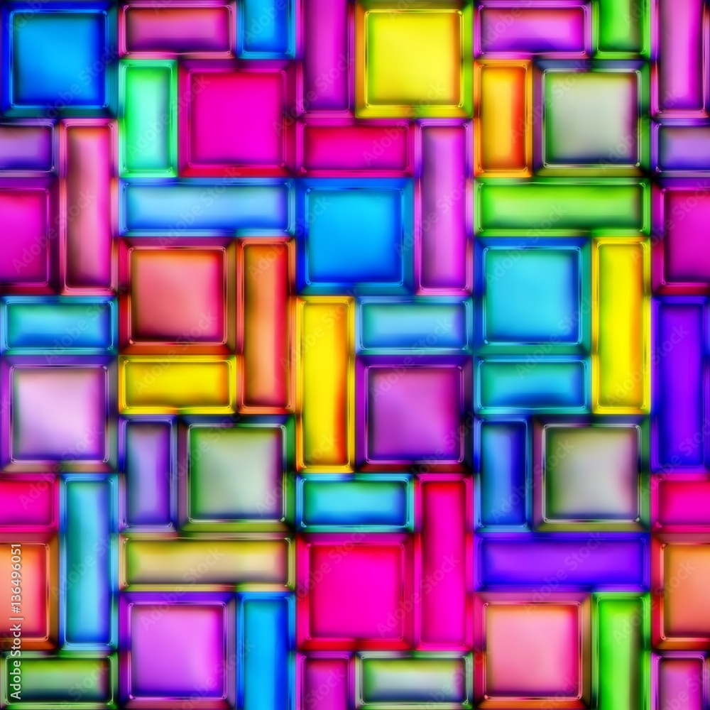 Bright repeating stained glass geometric pattern Bright repeating stained glass geometric pattern
