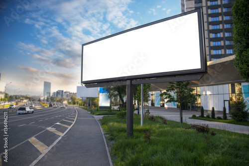 Banner billboard mockup for advertising in city useful for design photo