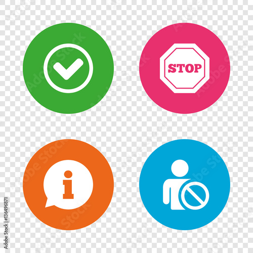 Wallpaper Mural Information icons. Stop prohibition symbol. Torontodigital.ca